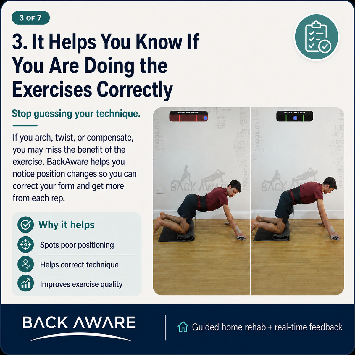 It helps you know if you're doing the exercises correctly